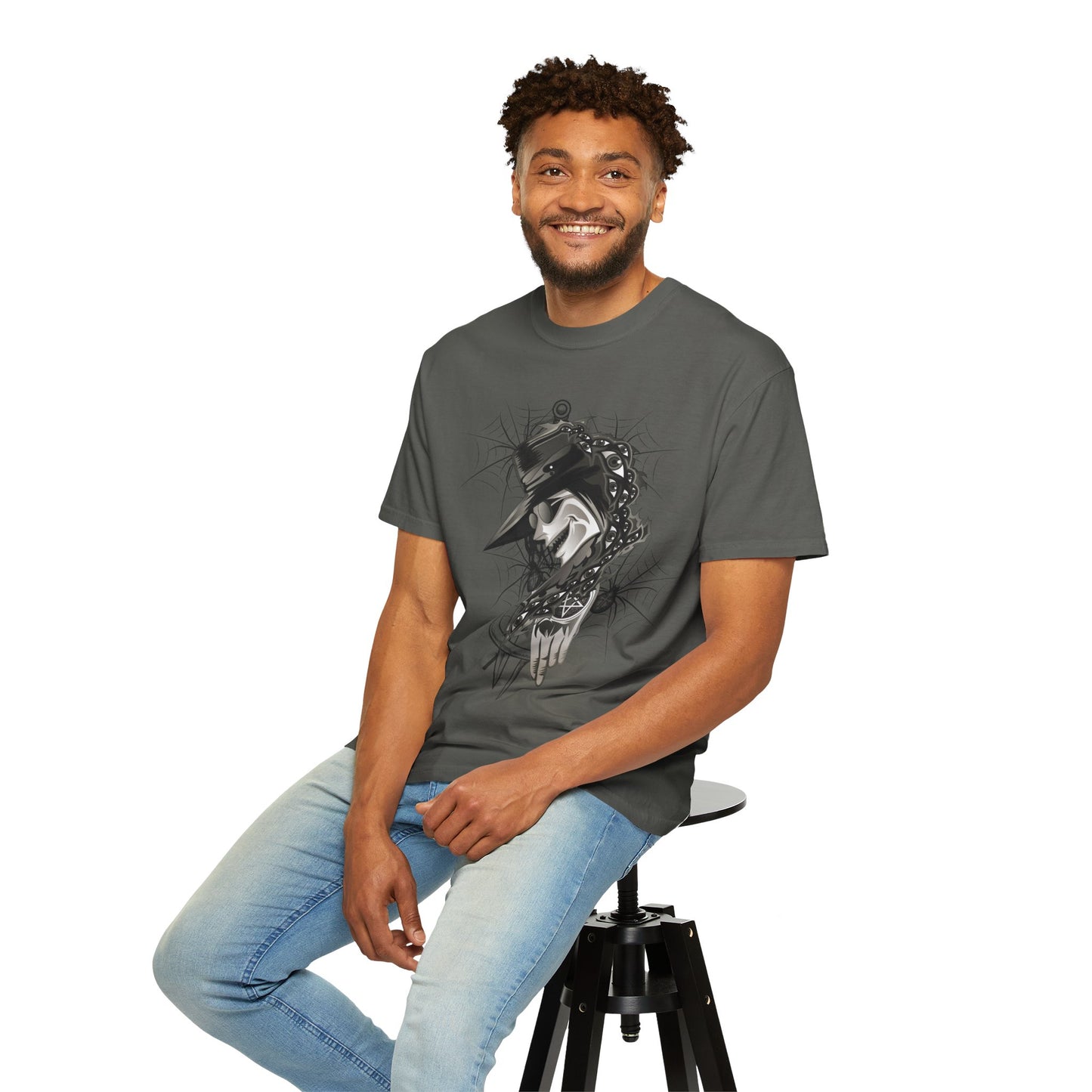 Plague Doctor Graphic T-Shirt — Dark Gothic Mask Illustration