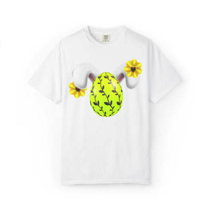 Easter Floral Egg T-Shirt — Cute Yellow Blossom Spring Tee