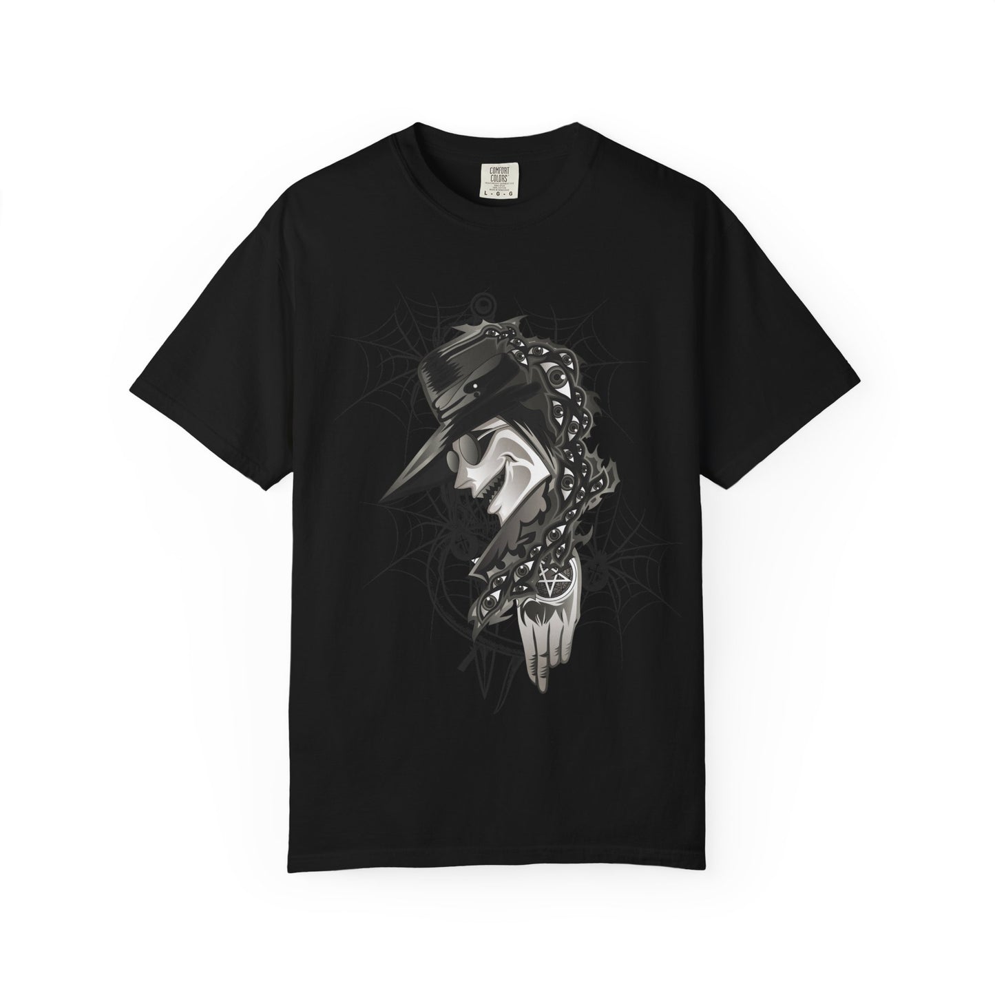 Plague Doctor Graphic T-Shirt — Dark Gothic Mask Illustration