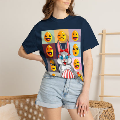 Easter Bunny Pop-Art T-Shirt — Cute Bunny with Emojis Graphic