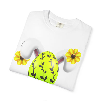 Easter Floral Egg T-Shirt — Cute Yellow Blossom Spring Tee