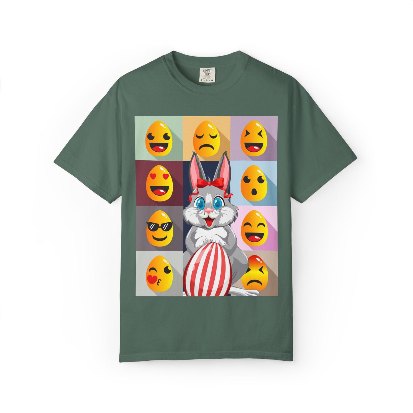 Easter Bunny Pop-Art T-Shirt — Cute Bunny with Emojis Graphic