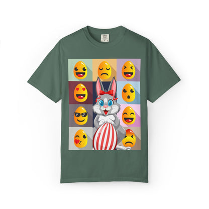 Easter Bunny Pop-Art T-Shirt — Cute Bunny with Emojis Graphic