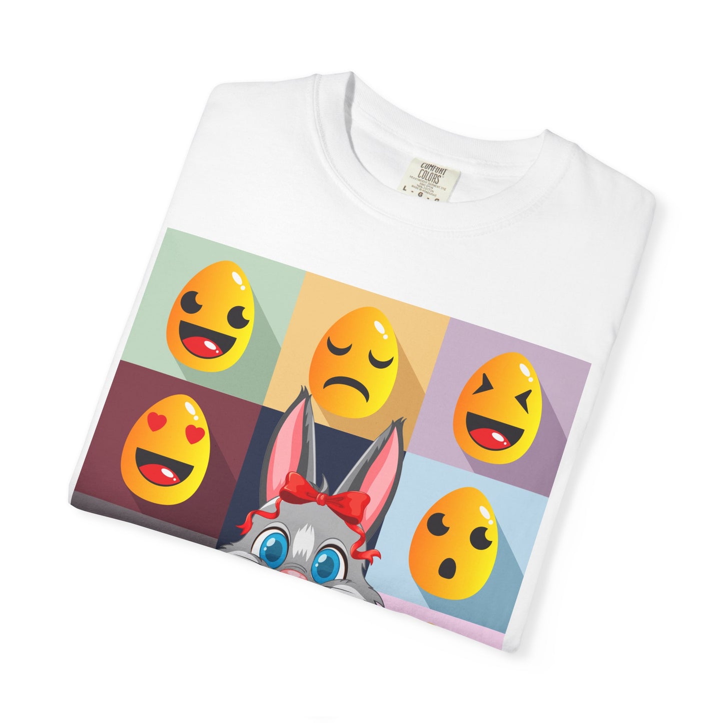 Easter Bunny Pop-Art T-Shirt — Cute Bunny with Emojis Graphic
