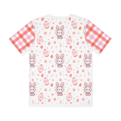 Easter Bunny Pattern Tee — Pink Bunny & Egg All-Over Print T-Shirt