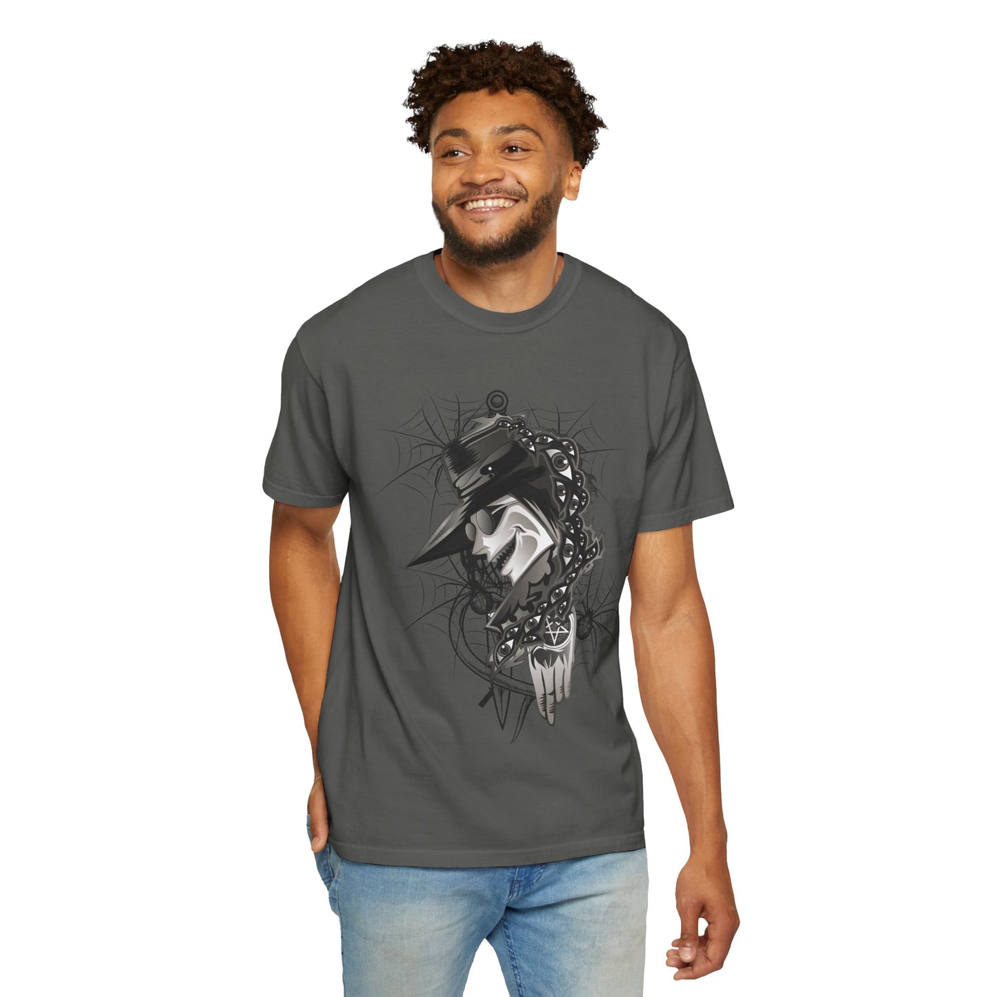 Plague Doctor Graphic T-Shirt — Dark Gothic Mask Illustration