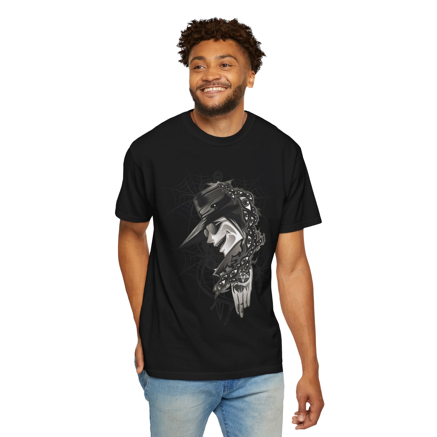 Plague Doctor Graphic T-Shirt — Dark Gothic Mask Illustration