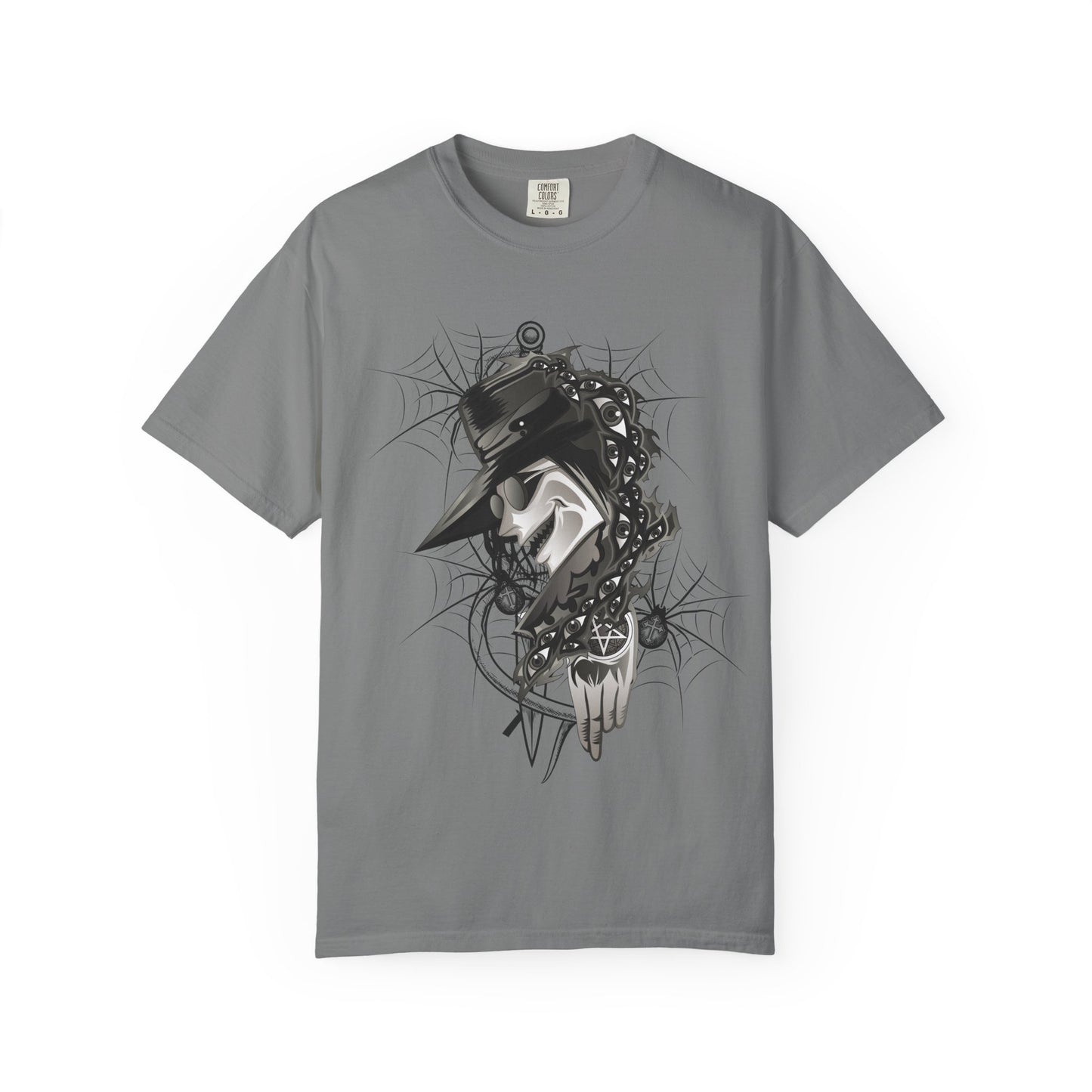 Plague Doctor Graphic T-Shirt — Dark Gothic Mask Illustration