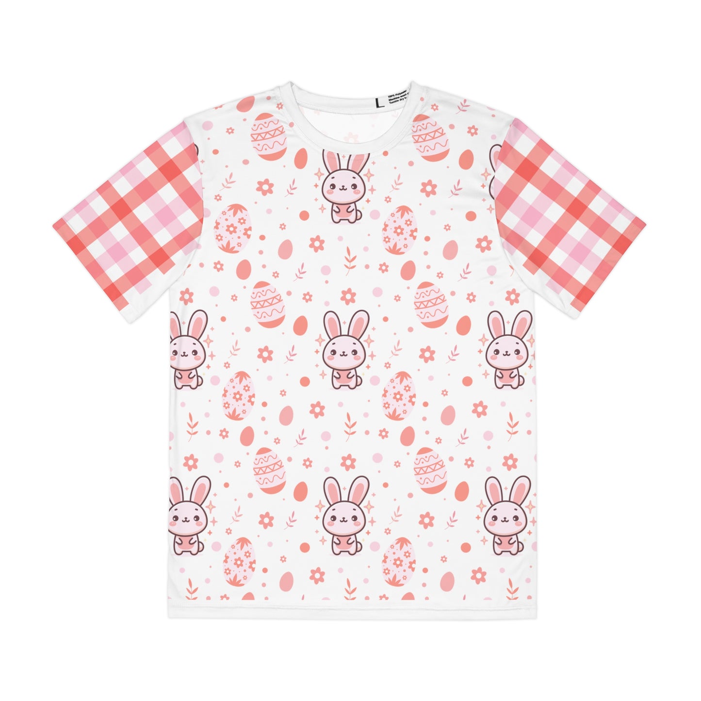 Easter Bunny Pattern Tee — Pink Bunny & Egg All-Over Print T-Shirt