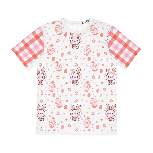 Easter Bunny Pattern Tee — Pink Bunny & Egg All-Over Print T-Shirt