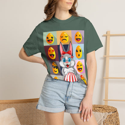 Easter Bunny Pop-Art T-Shirt — Cute Bunny with Emojis Graphic