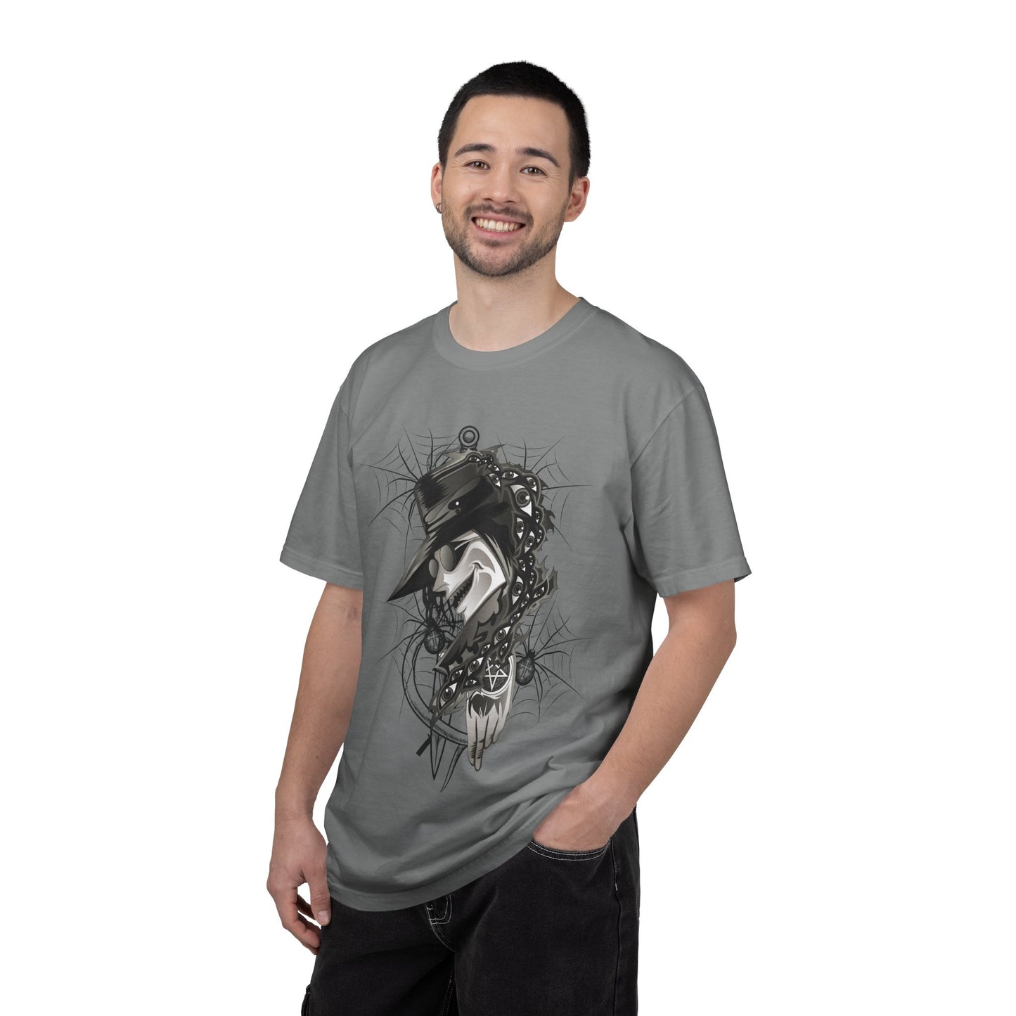 Plague Doctor Graphic T-Shirt — Dark Gothic Mask Illustration