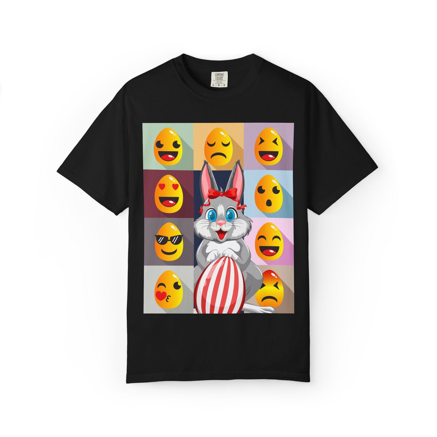Easter Bunny Pop-Art T-Shirt — Cute Bunny with Emojis Graphic
