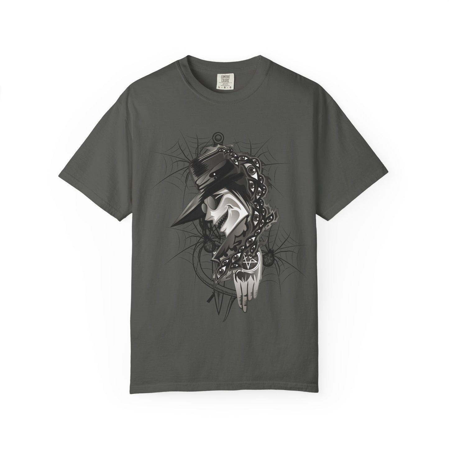 Plague Doctor Graphic T-Shirt — Dark Gothic Mask Illustration