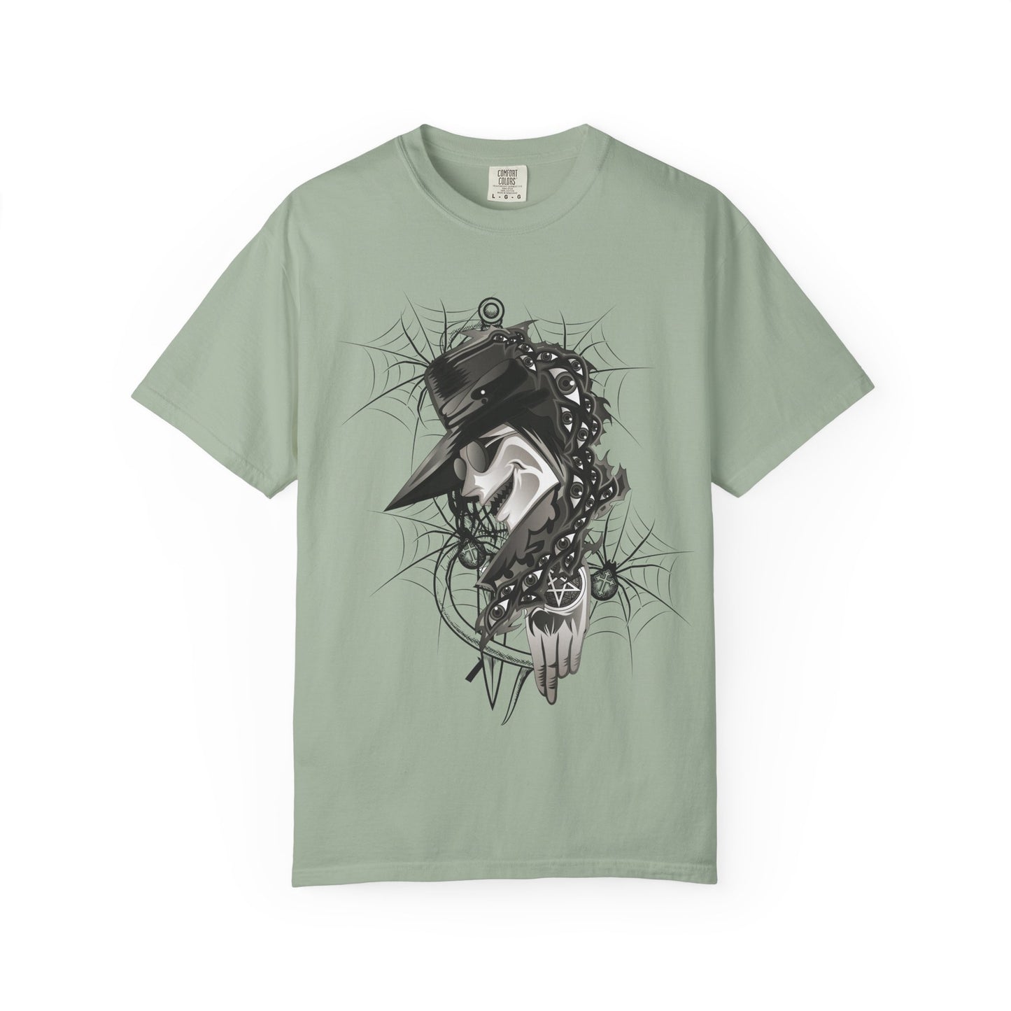 Plague Doctor Graphic T-Shirt — Dark Gothic Mask Illustration