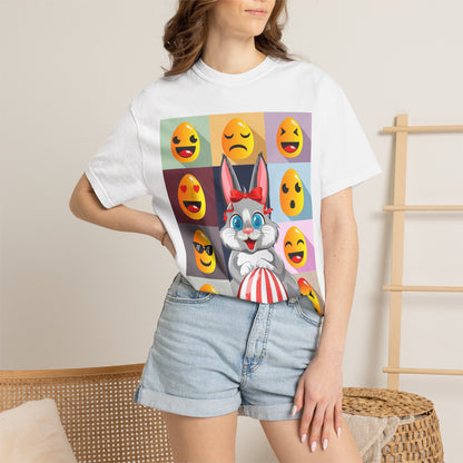 Easter Bunny Pop-Art T-Shirt — Cute Bunny with Emojis Graphic