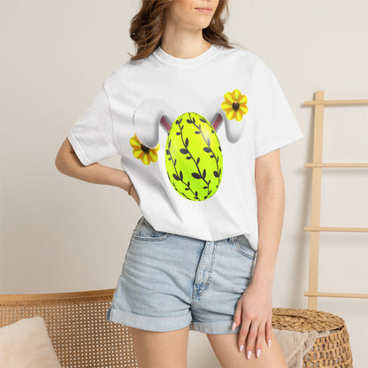 Easter Floral Egg T-Shirt — Cute Yellow Blossom Spring Tee