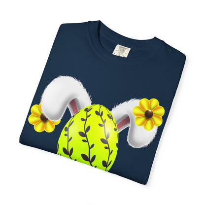 Easter Floral Egg T-Shirt — Cute Yellow Blossom Spring Tee