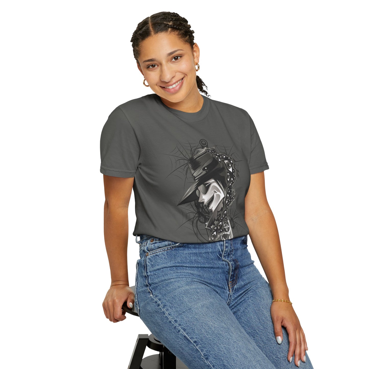 Plague Doctor Graphic T-Shirt — Dark Gothic Mask Illustration