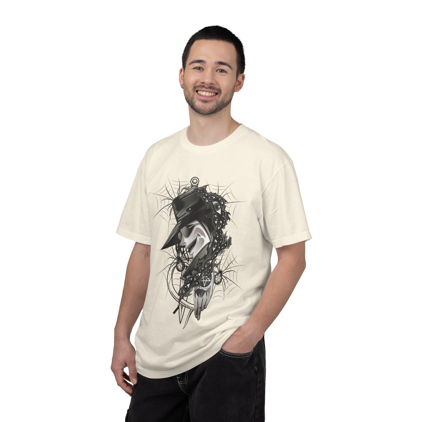 Plague Doctor Graphic T-Shirt — Dark Gothic Mask Illustration