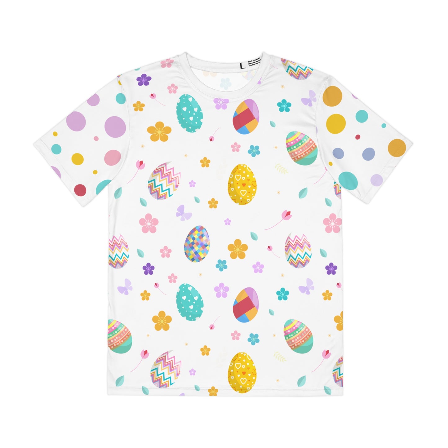 Easter Egg Pattern Men's Polyester Tee — Pastel Spring All-Over Print